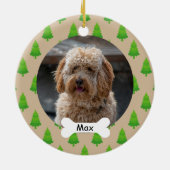 Kerstboom Custom Pet Puppy Dog Foto Keramisch Ornament (Achterkant)