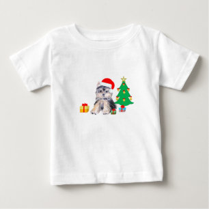 Kerstboom, cute Yorkshire puppy hond & cadeaus