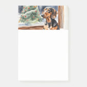 Kerstboom Dachshund Sausage Dog Aquarel Post-it® Notes (Voorkant)