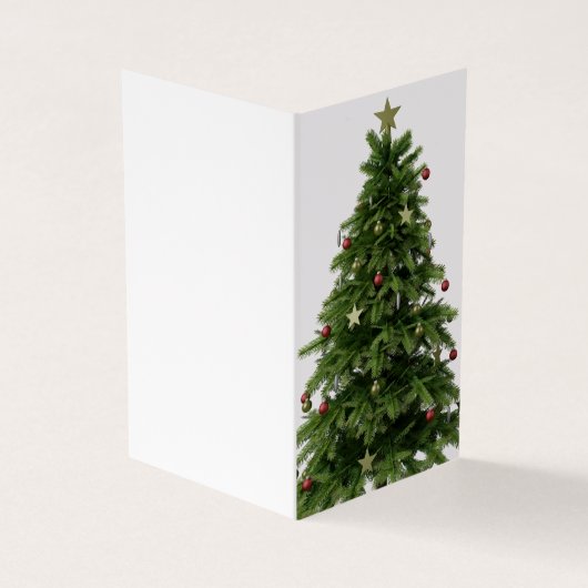 kerstboom Dank je bericht Gevouwen Kaarten (Buitenkant)