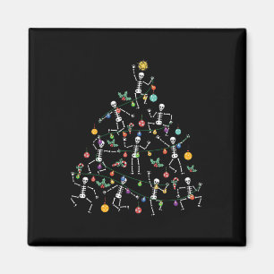 Kerstboom Dansend Skelet Grappig Halloween Magneet