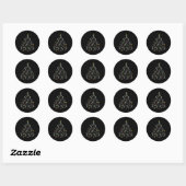Kerstboom Dansend Skelet Grappig Halloween Ronde Sticker (Vel)