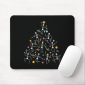 Kerstboom Dansend Skelet Grappige Halloween Muismat (Met muis)