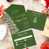 Kerstboom Dark Green Company Holiday All In One Uitnodiging