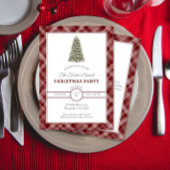 Kerstboom Dark Red Plaid kerstfeest Kaart