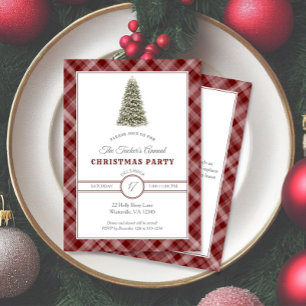 Kerstboom Dark Red Plaid kerstfeest Kaart