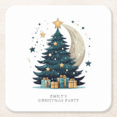 Kerstboom De Maan Kartonnen Onderzetters (Voorkant)