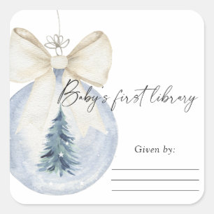 Kerstboom decoratie - Baby Shower boekplaat Vierkante Sticker