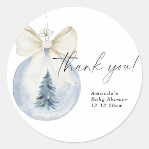 Kerstboom decoratie Baby shower Dank je Ronde Sticker