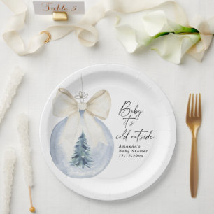 Kerstboom decoratie met strik Baby shower Papieren Bordje