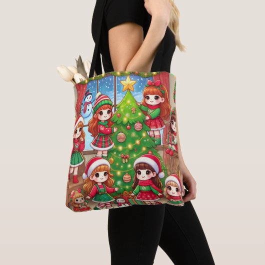 Kerstboom decoratie samen tote bag (Dichtbij)