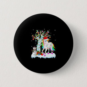 Kerstboom Decoratie Verlichting Eenhoorn Kerst Ta Ronde Button 5,7 Cm