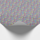 Kerstboom decoraties blauw cadeaupapier (Hoek)