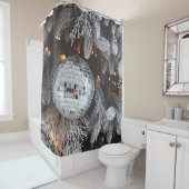 Kerstboom decoraties, feestelijke lichte achtergro douchegordijn (In situ)