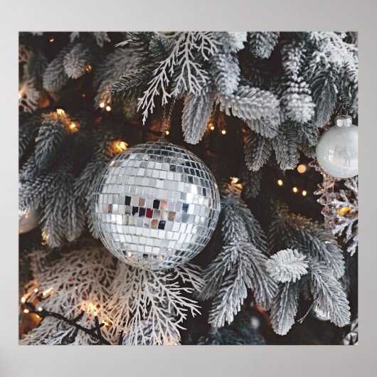 Kerstboom decoraties, feestelijke lichte achtergro poster (Voorkant)