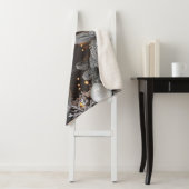 Kerstboom decoraties, feestelijke lichte achtergro sherpa deken (In situ)