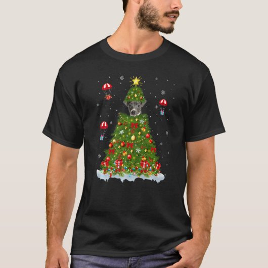 Kerstboom Decoraties Kerstman Italiaanse Greyhound T-shirt (Voorkant)