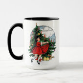 Kerstboom Decoraties meisje tekening Mok (Links)