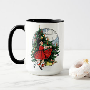 Kerstboom Decoraties Vintage schattig xmas meisje Mok