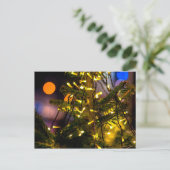 Kerstboom, decoratieve lichten briefkaart (Staand voorkant)