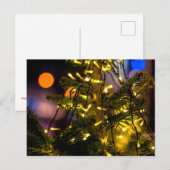 kerstboom, decoratieve verlichting briefkaart (Voorkant / Achterkant)