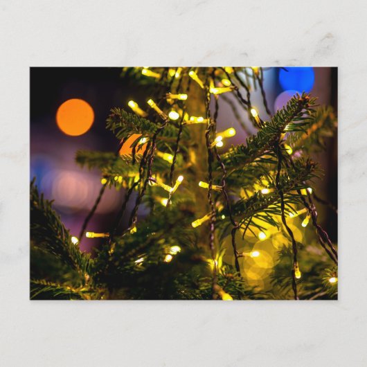 kerstboom, decoratieve verlichting briefkaart (Voorkant)