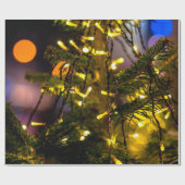 kerstboom, decoratieve verlichting cadeaupapier (Vlak)