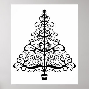 Kerstboom decoratieve Victoriaanse rol Poster