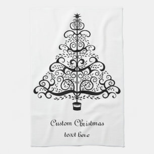 Kerstboom decoratieve Victoriaanse rol Theedoek