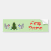 Kerstboom Decorating Eekhoorns Custom Bumpersticker (Voorkant)