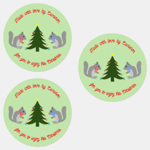 Kerstboom Decorating Eekhoorns Custom Labels