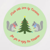 Kerstboom Decorating Eekhoorns Custom Labels (Design 1)
