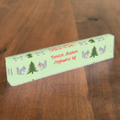 Kerstboom Decorating Eekhoorns Custom Naambordje (Zijkant)