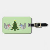 Kerstboom Decorating Eekhoorns Custom Name Bagagelabel (Voorkant horizontaal)