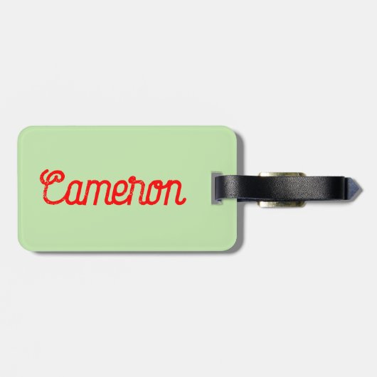 Kerstboom Decorating Eekhoorns Custom Name Bagagelabel (Achterkant horizontaal)