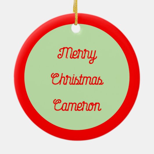 Kerstboom Decorating Eekhoorns Custom Name Keramisch Ornament (Achterkant)