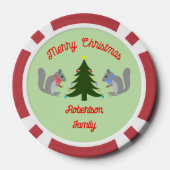 Kerstboom Decorating Eekhoorns Custom Poker Chips (Achterkant)