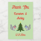 Kerstboom Decorating Eekhoorns Custom Wedding Voedselcontainer Etiket (Enkel label)