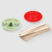 Kerstboom decoreren eekhoorns bruiloft handwaaier (Niet-gemonteerd)