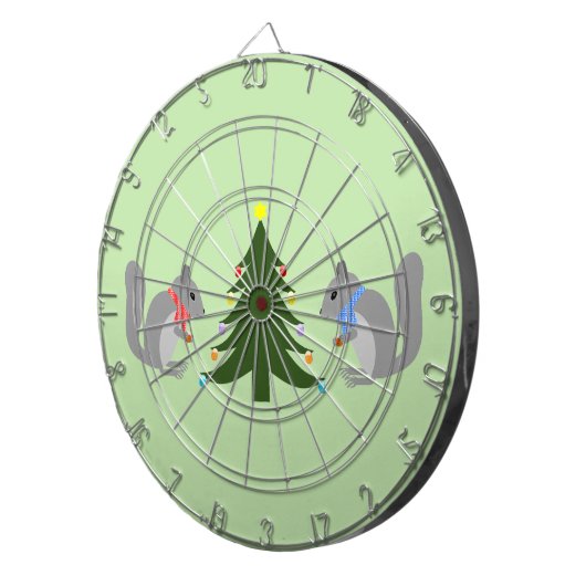 Kerstboom decoreren eekhoorns dartbord (Voorkant Rechts)