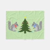 Kerstboom decoreren eekhoorns fleece deken (Voorkant (Horizontaal))