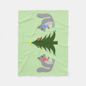 Kerstboom decoreren eekhoorns fleece deken (Voorkant)