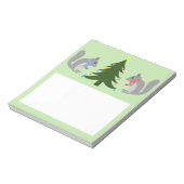 Kerstboom decoreren eekhoorns notitieblok (Linkerzijde)