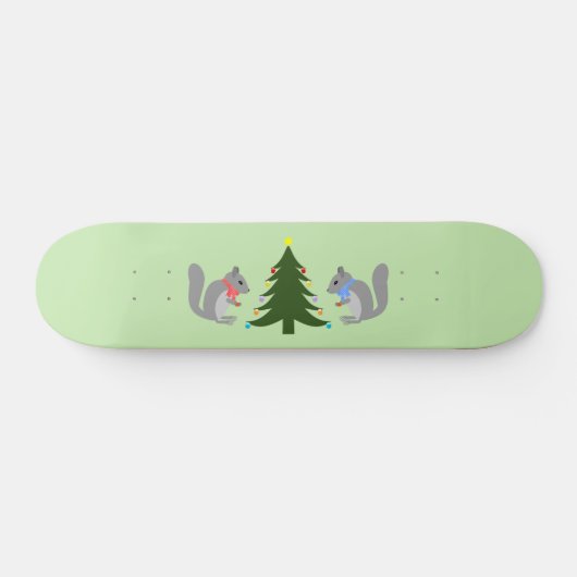 Kerstboom decoreren eekhoorns persoonlijk skateboard (Horizontaal)