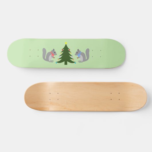 Kerstboom decoreren eekhoorns persoonlijk skateboard (Horizontaal)
