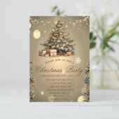 Kerstboom, dennenappels Sterren Kerstbedrijf Kaart (Staand voorkant)