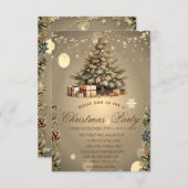 Kerstboom, dennenappels Sterren Kerstbedrijf Kaart (Voorkant / Achterkant)