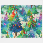 Kerstboom dennenpatroon fleece deken (Voorkant (Horizontaal))