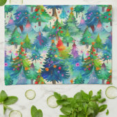 Kerstboom dennenpatroon theedoek (Gevouwen)