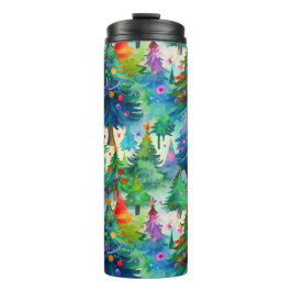 Kerstboom dennenpatroon thermosbeker